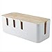 Produktbild wisedwell Kabel Organizer zum Verstauen von Steckdosenleisten Kabel Aufbewahrungsbox mit Holz Deckel Sichere Kühlwärmeableitung