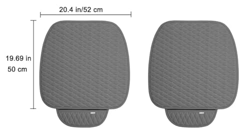 Image of BROGBUS Car Seat Cover for Front Seats Universal Fit for Car, SUV & Sedan Anti-Slip Soft Cushioned Seat Cover with Storage Pocket, Grey (2 Pieces)
