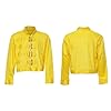 Yellow 80's Rockstar Jacket Set - 3 Piece Set Includes Yellow Buckle Jacket, White Vest and Glitter Microphone Prop - 1980's British Rock Legend Tribute Outfit Adults Fancy Dress Costume #2