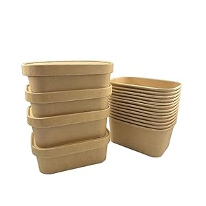 Togo Kraft Paper Salad Bowls (300 PACK), Takeout Containers, Disposable Bowls for Food, Eco-Friendly (17oz with lid-300 pack)