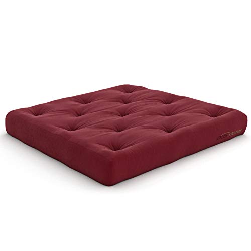 Nirvana Futons 6-Inch Comfort Loveseat Mattress, Burgundy