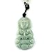 OVALBUY Jadeite Jade Tibetan Buddhist Mercy Kwan-yin Amulet Pendant