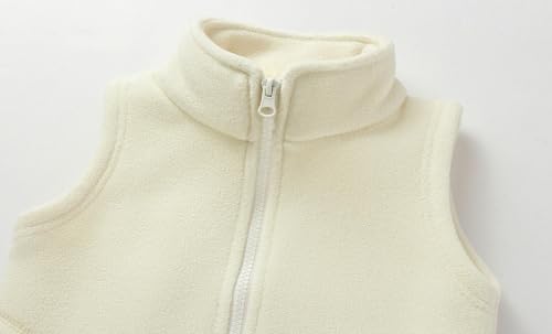 Image of LittleSpring Kids Fleece Vest with Fur Lined Zip Up Warm Thickening Winter Sleeveless Jacket