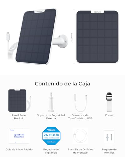 Miniatura 8 de Reolink Versión Actualizada 2023 6w Panel Solar Blanco Para Cámara Vigilancia Inalámbrica Con Batería, Fuente De Alimentación Continua, Impermeable, 360 De Montaje Ajustable Con Cable De 4m