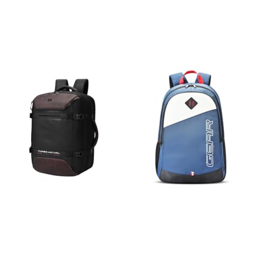 Image of Gear Turbo 4 19 inch /40L Anti Theft Large Water Resistant 4 Compartment Laptop Backpack with + 14 cms Blue Casual Backpack (MDBKPECO50504)