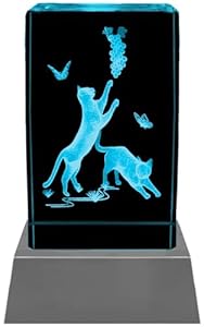 Kaltner Präsente R37 Katzen Stimmungslicht Glasblock