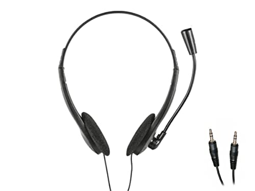 ZOREI Cuffia con Microfono per PC, Doppio Jack 3,5mm, Audio e Microphone Separato, Auricolari Tradizionale
