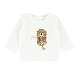 Rundhalsausschnitt NAME IT Baby-Jungen NBMBORAN LS TOP T-Shirt, Snow White, 56