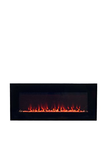 42-Inch Wall-Mounted Electric Fireplace – Led Fire Flames With Remote – Adjustable Flame Color, Brightness And Heat By Northwest (Black) #TOP1