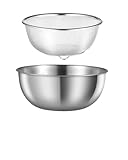 ALEGRARSE Coladores de Cocina, 2 piezas colador de acero inoxidable, 25,5 cm coladeras con patas de apoyo, utensilios de...