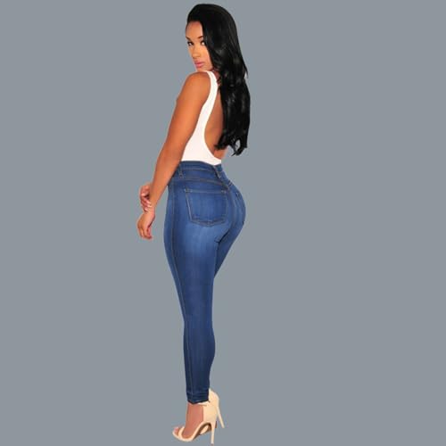 Jeans Pants Trousers Denim Slim Fit Solid Color Buttocks Lift Elastic Slimming Trend High Waist Women's Jeans3
