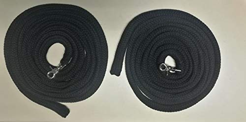 Langzügel aus Baumwolle 2 x 4 Meter - Farbe: schwarz