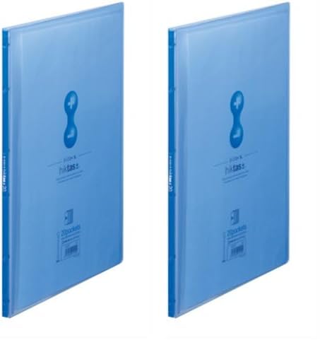 キングジム クリアーファイル サイドイン ヒクタス (透明) A4S 7187T 青 (× 2)