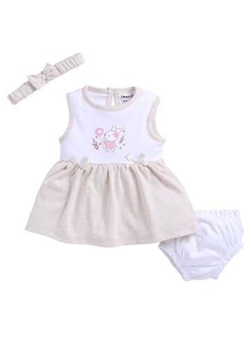 Image of Smart Baby Cotton Frock Set for Baby Girl - Stylish Soft Dress | Bunny with Balloon Applique | Pack of 1