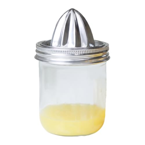 Extractor de manual de acero inoxidable | Prensa de cítricos portátil | Tapa de prensa de cítricos con olla de vidrio | Para cocina doméstica, naranja, limón, picnic al aire libre