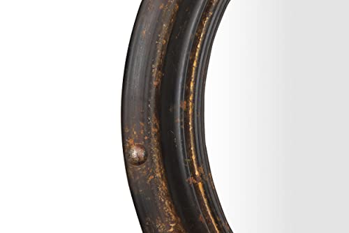 Creative Co-Op Distressed Metal Port Hole Reflective Framed Mirror, 22" L X 22" W X 3" H, Rust #TOP5
