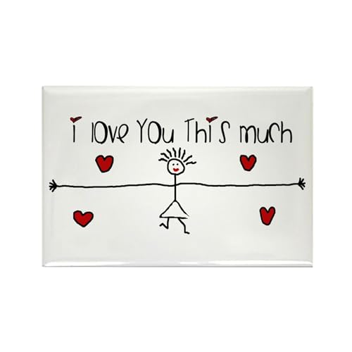 Magnetos CaféPress I Love You This Much Rectangular 3x2 pulg