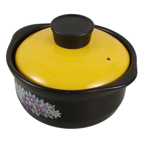 Zerodeko Casseruola Terracotta Per Cucinare Pentola Per Stufato Pentola Per Brasare Zuppe e Pollo Adatta Per Porridge e Cottura Domestica Doppi Manici Per Trasporto e Conduzione Del Calore