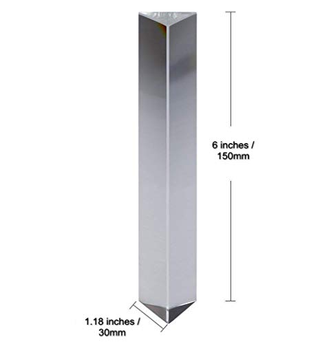 Mribo Optical Glass Triangular Prism, 6 Inches Crystal Rainbow Maker for Photography Science Experiments Physics Teaching Light Spectrum
