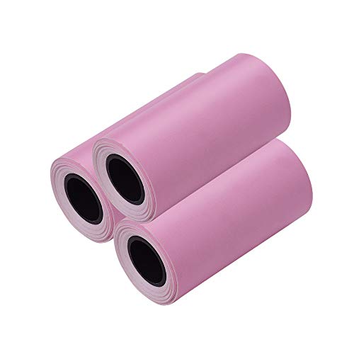 Aibecy Imprimible Etiqueta en color Papel en rollo Papel térmico directo con adhesivo para PeriPage A6 Impresora térmica de bolsillo para PAPERANG P1 / P2 Mini impresora de fotos, 3 rollos