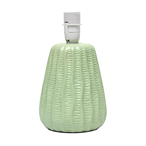 Simple Designs Lt1138-Sge 11.02" Traditional Mini Modern Ceramic Texture Pastel Accent Bedside Table Desk Lamp W Matching Fabric Shade For Decor,Bedroom, Nightstand, Living Room, Entryway, Sage Green #TOP5