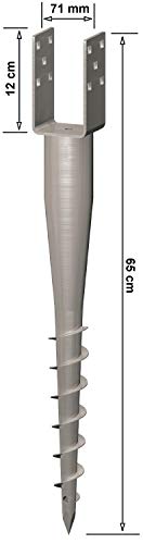 Gartenwelt Riegelsberger 8 Stück (1 Karton) Bodenhülse U-Fix 71 (Eindrehbodenhülse für Kanthölzer, Pfostenträger, Länge… – Bild 3