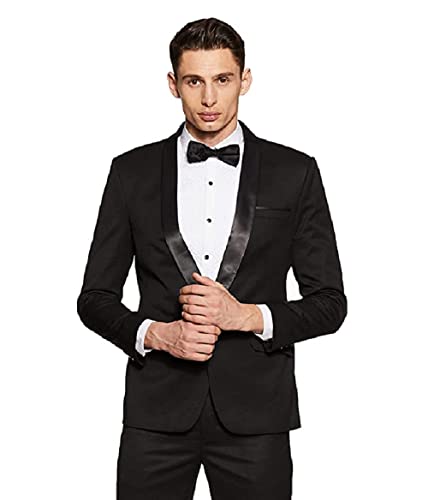 Image of MANQ Men's Slim Fit Single Breasted Blazer | Solid Formal Party Suit Jacket | Notch Lapel | Two Button | Office