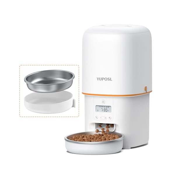 Automatic Cat Feeder – 4L Timed Auto Pet Feeder for Cat and Dog with Dry Food Dispenser, 180-day Battery Life, 1-6 Meals Per Day, 1-16 Portion, Desiccant Bag Keeps Food Fresh