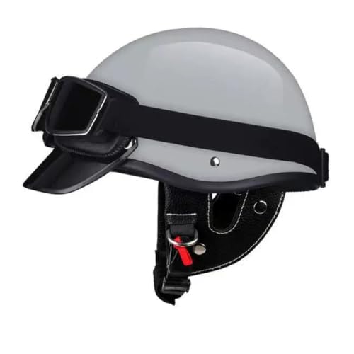 Casco jet vintage con gafas para trayectos urbanos en scooter