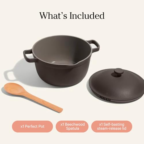 Our Place Perfect Pot - Mini 2.4L Nonstick Ceramic Sauce Pan with Lid | Versatile Cookware for Stovetop and Oven | Steam, Bake, Braise, Roast | PTFE and PFOA-Free | Toxin-Free, Easy to Clean | Char - Image 6