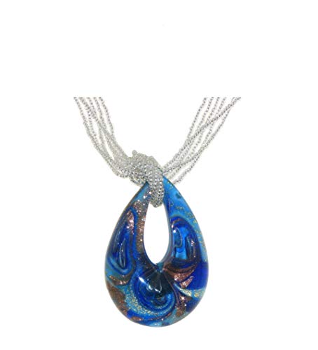 Venetiaurum - Collana per Donna Con Pendente In Vetro Originale Di Murano E Argento 925 - Gioiello Made In Italy Certificato