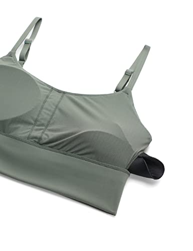 Image of CRZ YOGA V Back Longline Sports Bras | Medium Support, Removable Pads, Yoga, Brushed, Scoop Neck, Spaghetti Straps, for Women