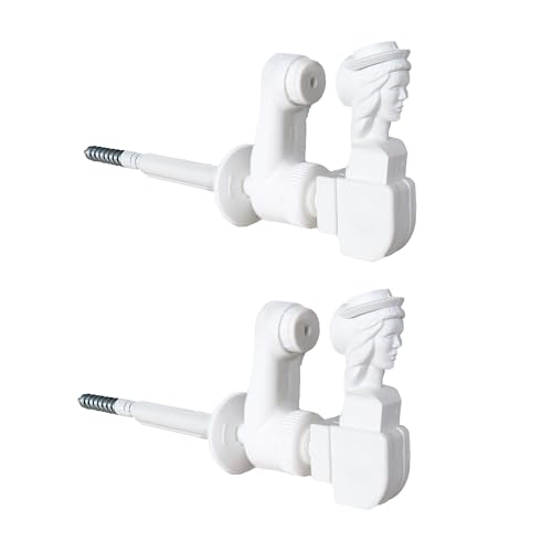 2 Arrêts de Volet Battant - Tête de Bergère - Composite Blanc - à Visser - Butée Réglable 22 à 115 mm - Bloc Volet Battant Bois PVC ou Alu - Torbel...