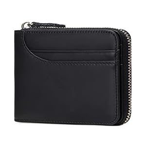 Wallets for Men Leather Wallet RFID Zip Around Bifold Credit Card Holder