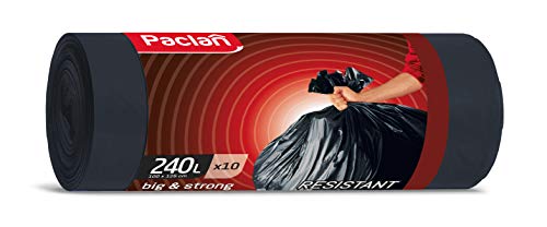 Paclan Abfallsäcke 10 x 240L, 10 Stück 454000 schwarz