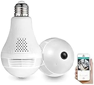 DDLC Bulb Camera 1080P WiFi Security Camera, Full HD Video and Audio Recording, 360v Degrees Panoramic Camera for Home, Office Surveillance, Motion Detection/Light Vision/Alarm and Support 64Gb