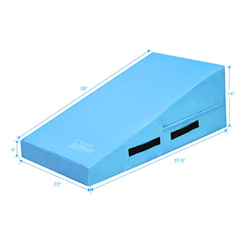 Giantex Incline Gymnastics Mat Wedge Folding And Non-Folding Gymnastics Gym Fitness Skill Shape Tumbling Mat For Kids Play Home Exercise Aerobics (Baby Blue) #TOP5