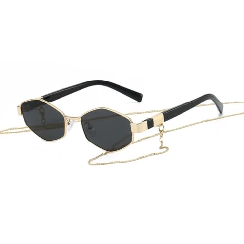 Lunettes de soleil pour femmes pour terrasses et sorties d'été avec chaîne