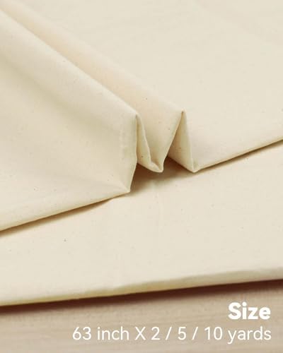 100% Cotton Muslin Fabric, 63" x 2 Yards Unbleached Fabric by The Yard - 2