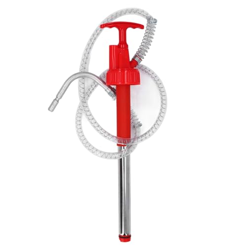 Manual Fluid Pump, Hand Oil Drum Pump with 50in Hose, Non Drip Nozzle and Nozzle Return Bracket, Crafted From Premium Materials, Portable Transfer Pump Battery Operated for 20L