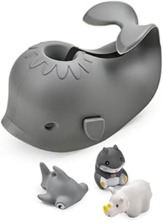Mandoo Faucet Cover Bathtub Baby, Bath Spout Cover for Baby, Bath Faucet Cover for Kids, Tub Spout Cover Bathtub Faucet Cover Kids Safety, Protection Baby Universal Bath Silicone Toys Whale Grey