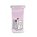 susiyo Cute Cats Mascot Love Glasses Case Portable Microfiber PU Leather Soft Sunglasses Bag Eyeglasses Pouch Holder Squeeze Top for Women Men