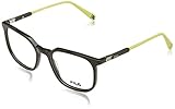 Fila Quadratisch Cellulose acetate Brillen in Shiny Dark Green für Jungen, Brille mit Sehstärke, optional mit Sonnenbrillen tönung oder Blaulichtfilter (Modell VFI487L)