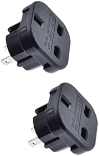Pack of 2 UK to US Plug Adaptor Type G to Type A and B from UK to USA, Canada, Australia, Jamaica, Barbados, Mexico, Thailand, China, Japan and more 3 pin to 2 Pin American Travel Adapter Plugs