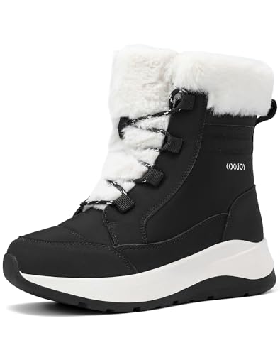 Womens Waterproof Winter Snow Boots with Fur Lining