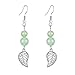 Silver/Gold Boho Dangle Statement Earrings for Women Trendy,Handmade Vintage Dainty Cute Long Drop Summer Earrings,fashion Accessories Jewelry Gifts (A61 Green Aventurine Beads Leaf Earrings)