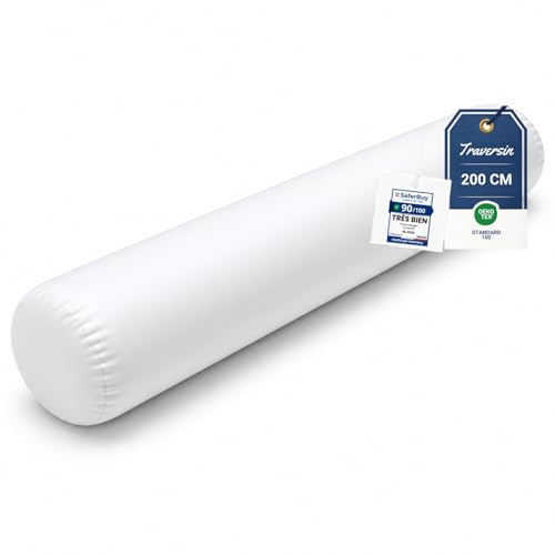 Promo Linge Traversins Moelleux - Blanc - Polonchon Haute Qualité - Lavable en Machine - Oeko-TEX® Standard 100 (200 cm)