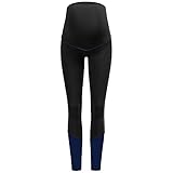 Herzmutter Leggings Deportivos para el Embarazo – Pantalones de Yoga para Embarazadas – Activo-Leggins Premamá para Deporte – Pantalón Deportivo para Maternidad - 8300 (Negro/Azul Oscuro, M)