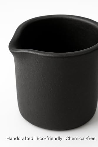 Image of Longpi Black Pottery Pourer - Small Size (Handcrafted Measuring & Serving Cup)