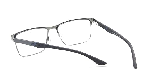 Óculos Armação Masculino Metal Com Lentes Sem Grau Zf-2 Cor: Chumbo